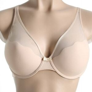 Bali 6544 Elegant Desire Mesh Overlay Lightly Lined Underwire Bra, Beige, 38DD